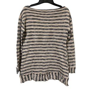 Soft Surroundings Striped Raw Hem Tunic Sweater